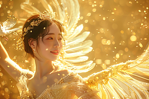 天使女神白色纯洁摄影图