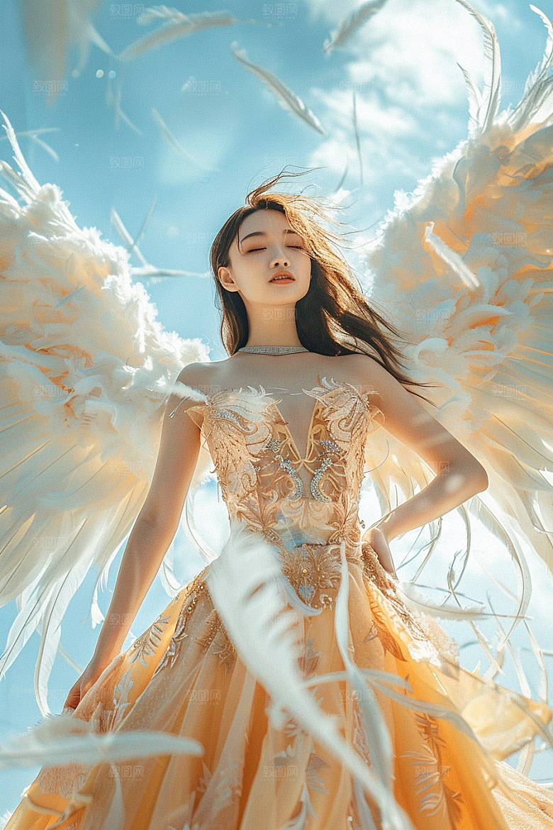 天使女神纯洁写真摄影图
