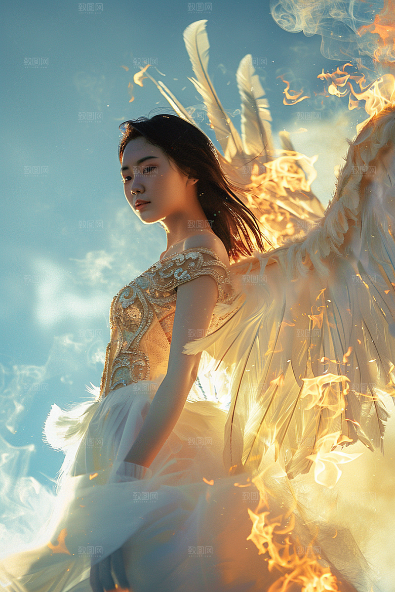 天使女神纯洁肖像摄影图