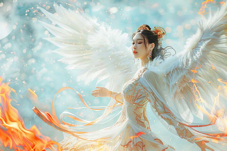 天使女神肖像美女摄影图