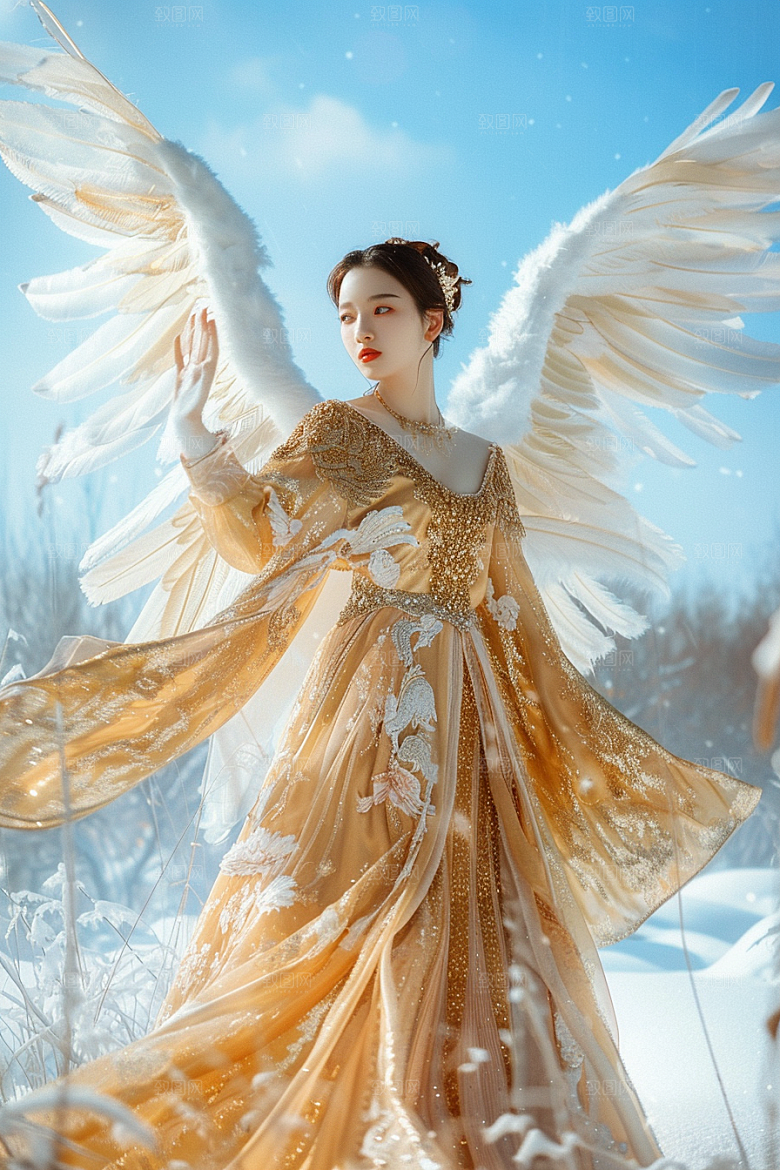 天使女神写真肖像摄影图