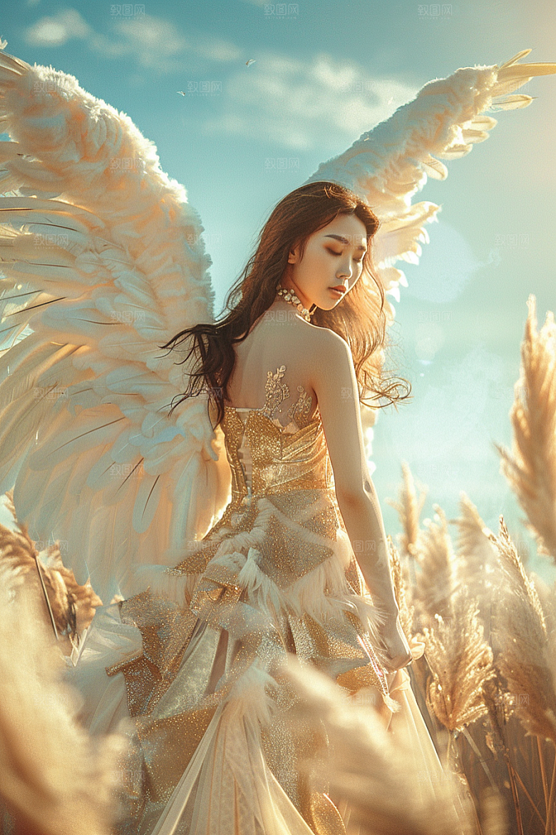 天使女神肖像梦幻摄影图