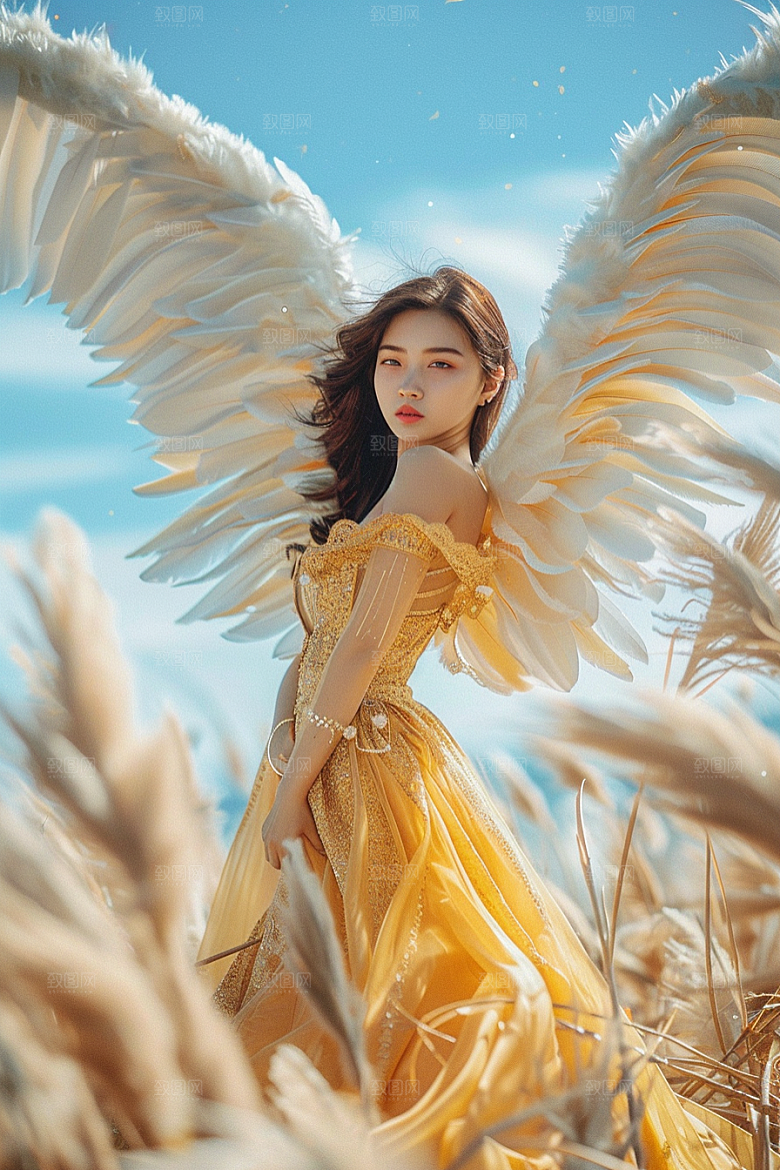 天使女神肖像梦幻摄影图