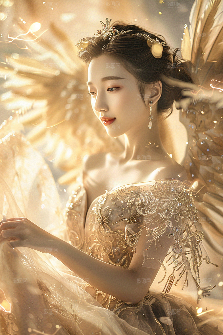天使女神高清清新摄影图