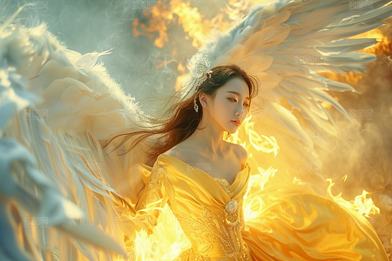 天使女神仙女白色摄影图