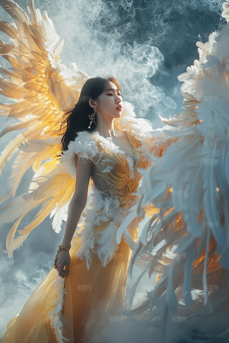 天使女神肖像美女摄影图