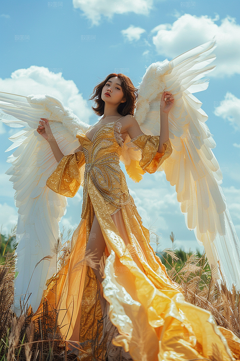 天使女神肖像美女摄影图