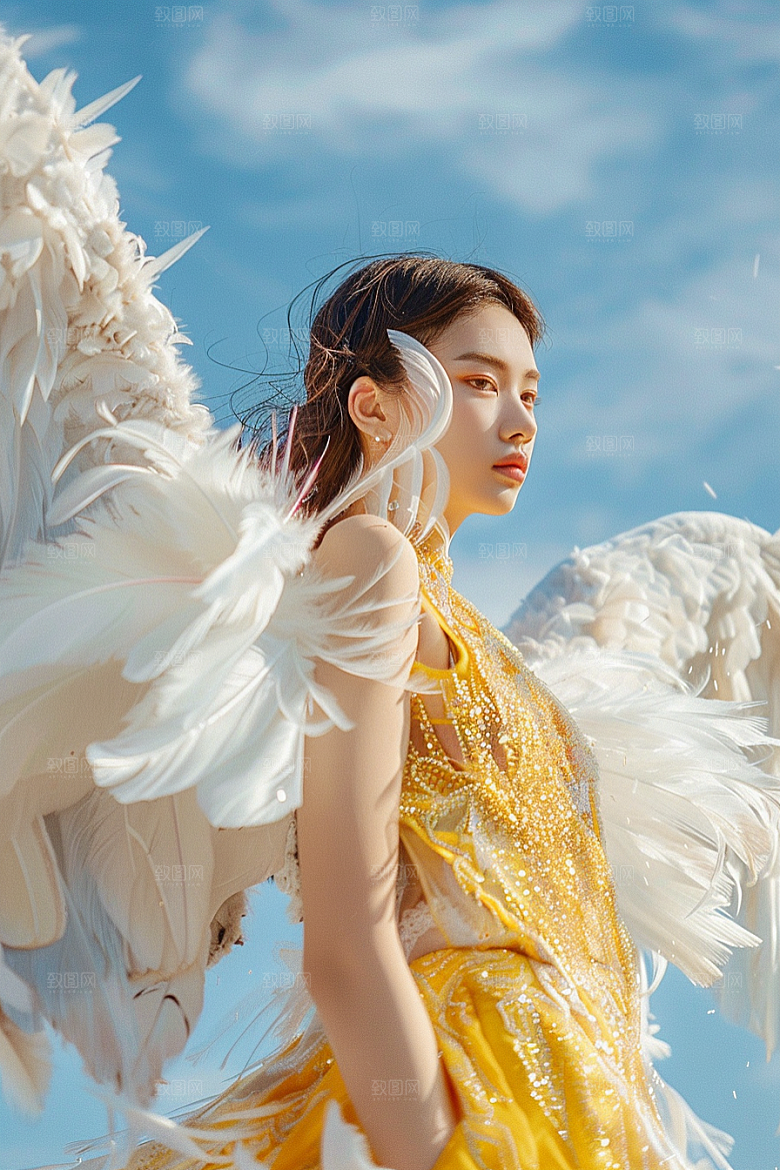 天使女神人物清新摄影图