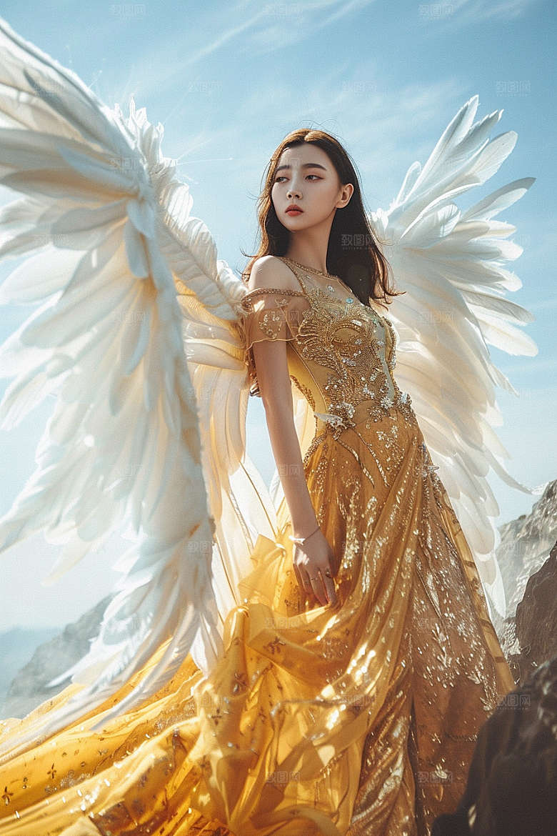 天使女神清新唯美摄影图
