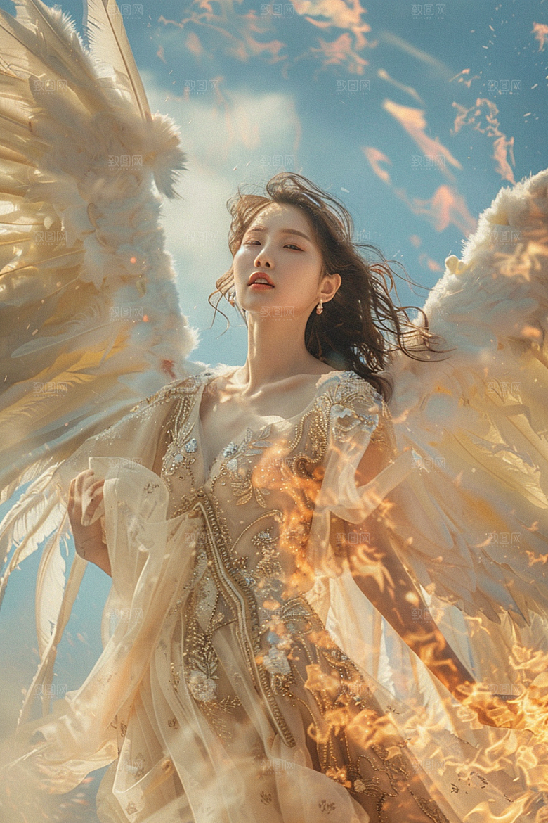 天使女神人物肖像摄影图