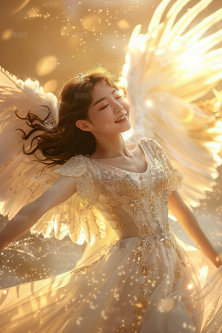 天使女神仙女白色摄影图