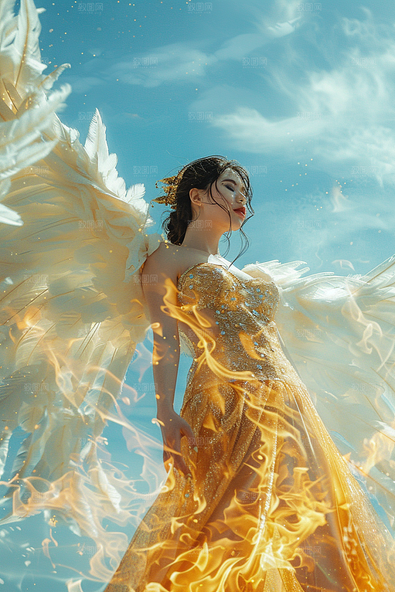 天使女神清新梦幻摄影图