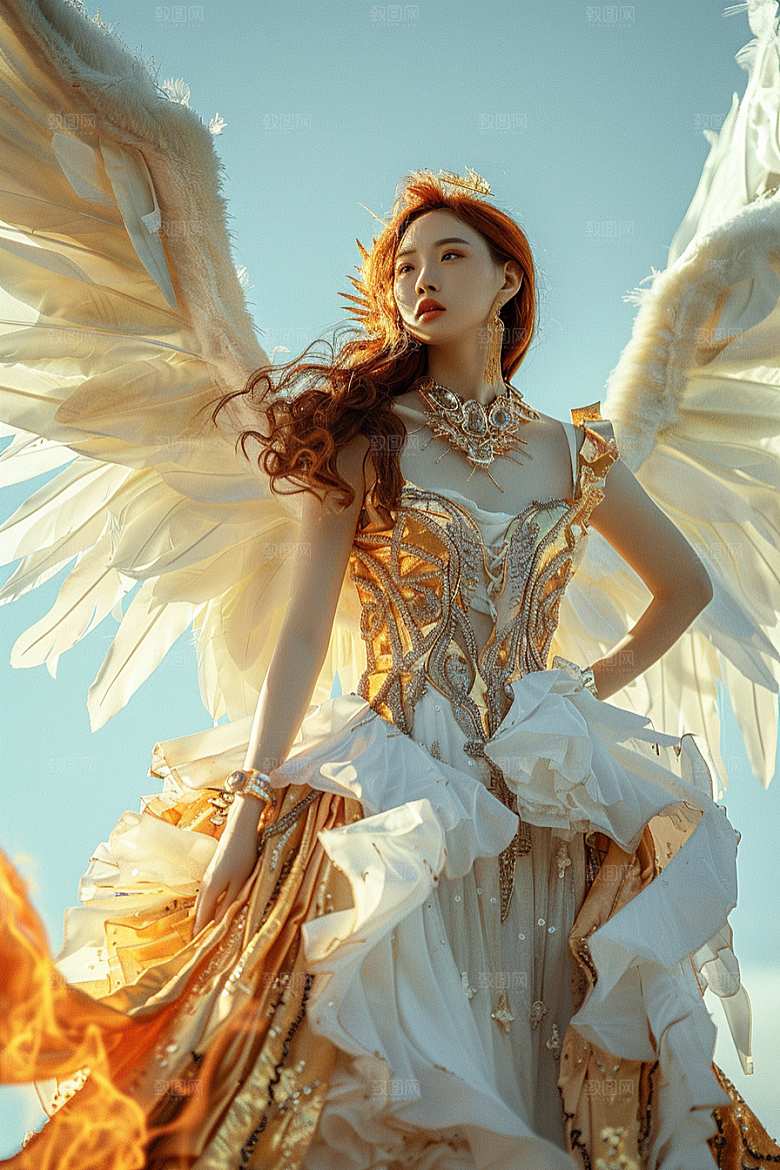 天使女神梦幻肖像摄影图