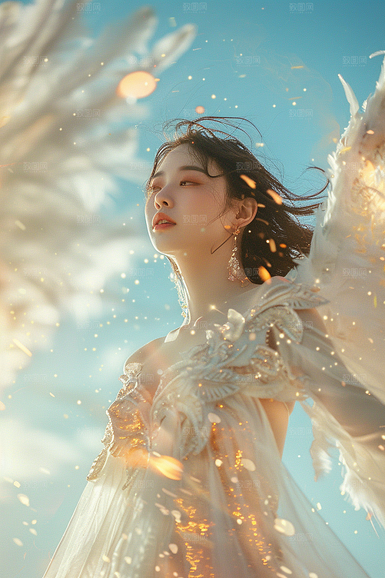 天使女神纯洁肖像摄影图