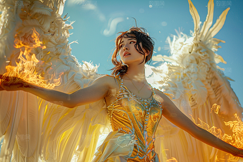天使女神肖像人物摄影图