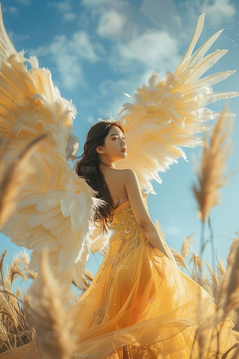 天使女神肖像唯美摄影图