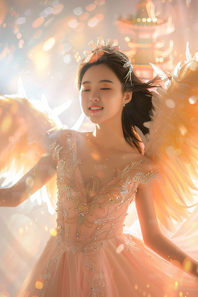 天使女神白色高清摄影图