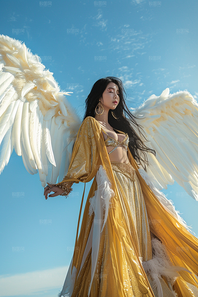 天使女神肖像唯美摄影图