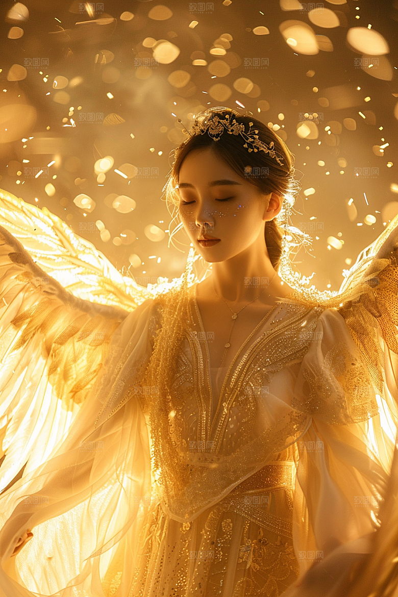 天使女神清新写真摄影图