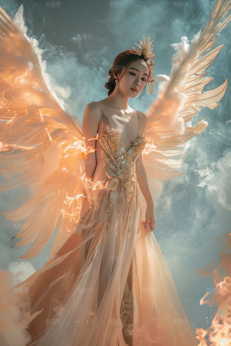 天使女神肖像梦幻摄影图