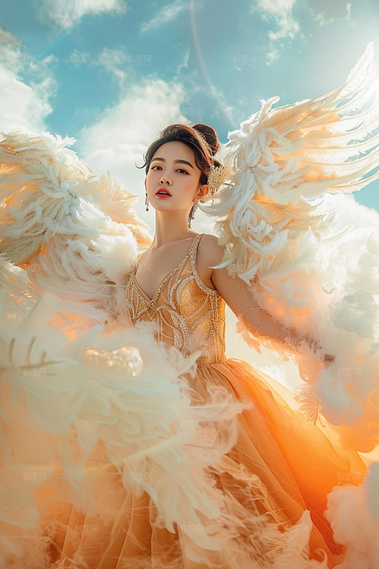 天使女神美女高清摄影图