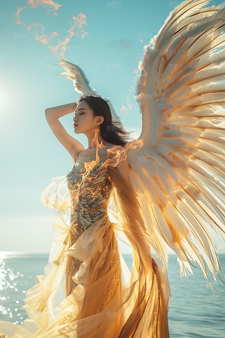 天使女神纯洁清新摄影图