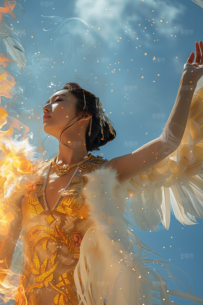 天使女神唯美肖像摄影图