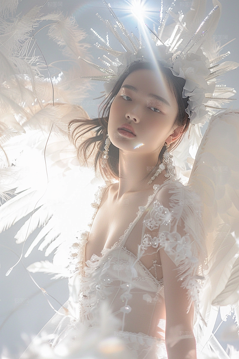 天使女神美女写真摄影图