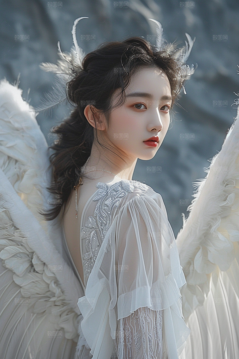 天使女神肖像人物摄影图