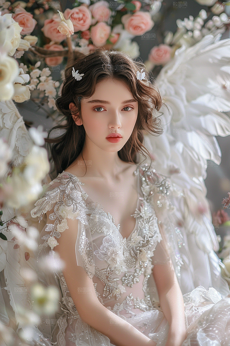 天使女神人物纯洁摄影图