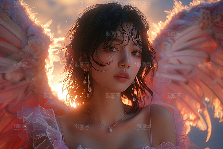 天使女神清新仙女摄影图