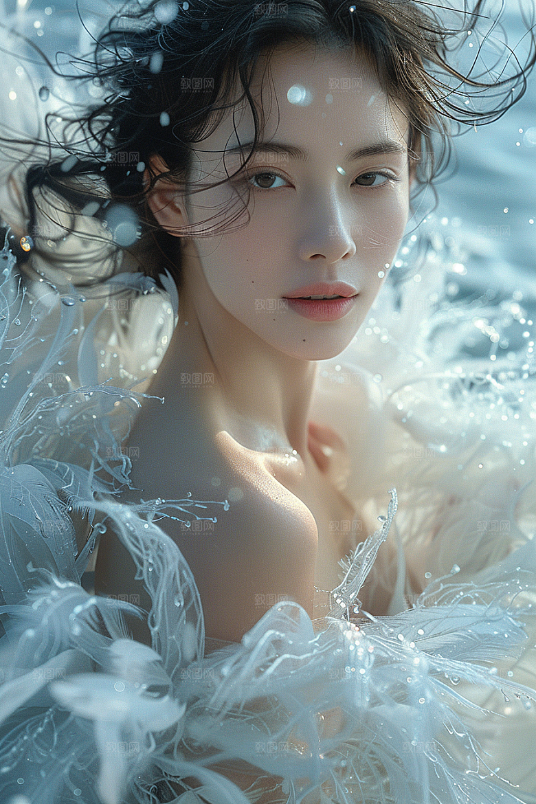 天使女神白色仙女摄影图