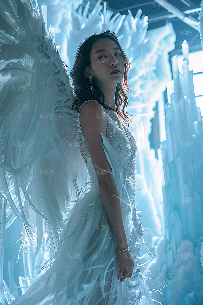 天使女神清新纯洁摄影图