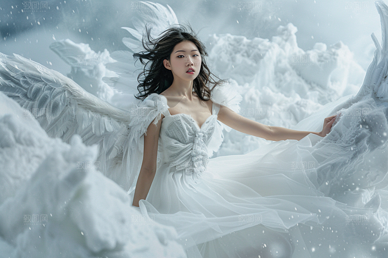 天使女神清新写真摄影图