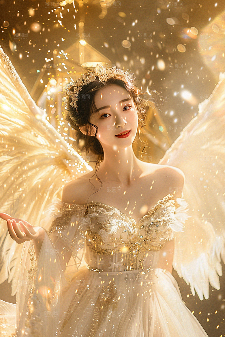 天使女神人物美女摄影图