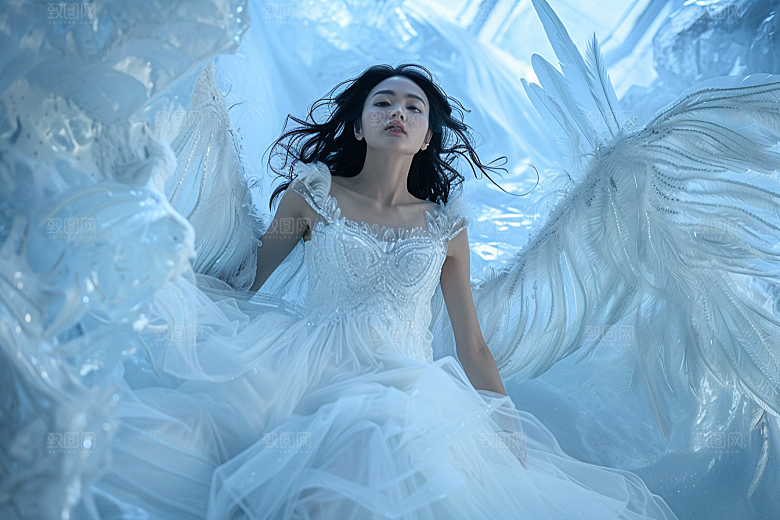 天使女神梦幻白色摄影图
