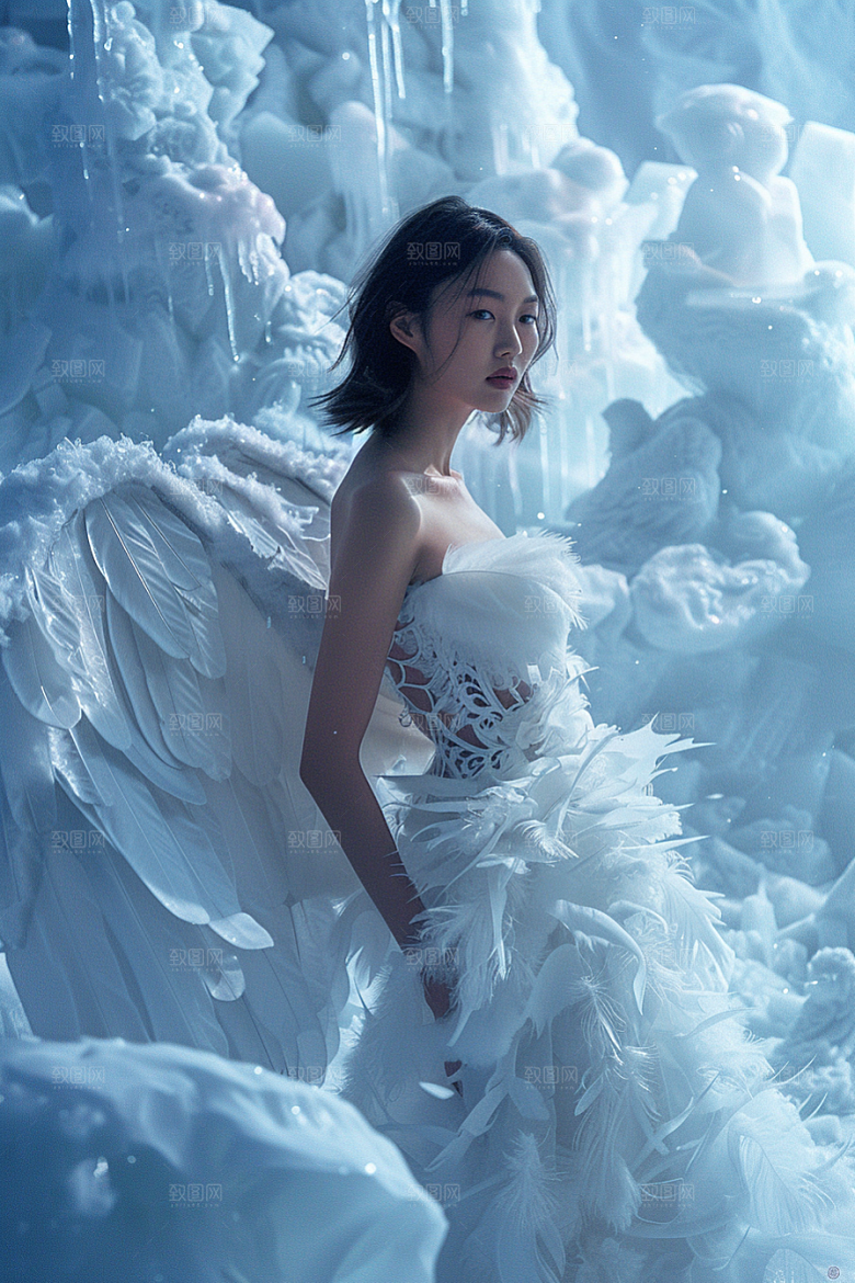 天使女神肖像唯美摄影图