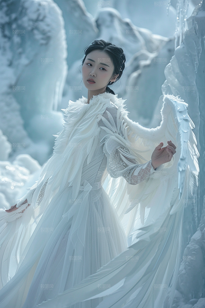 天使女神人物白色摄影图