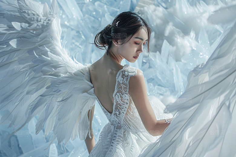 天使女神人物肖像摄影图
