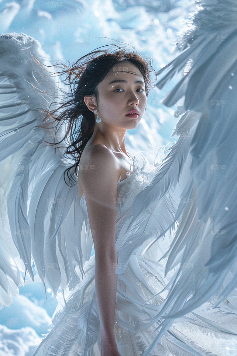 天使女神人物写真摄影图