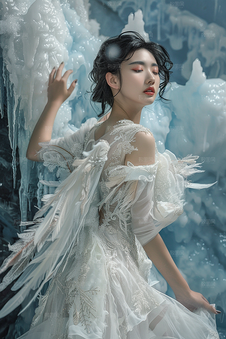 天使女神美女写真摄影图