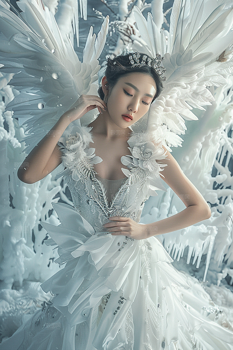 天使女神肖像人物摄影图