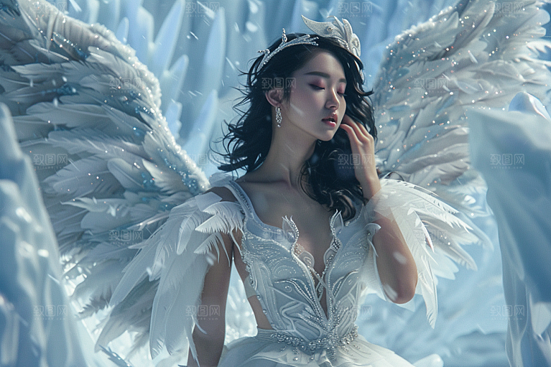 天使女神梦幻白色摄影图