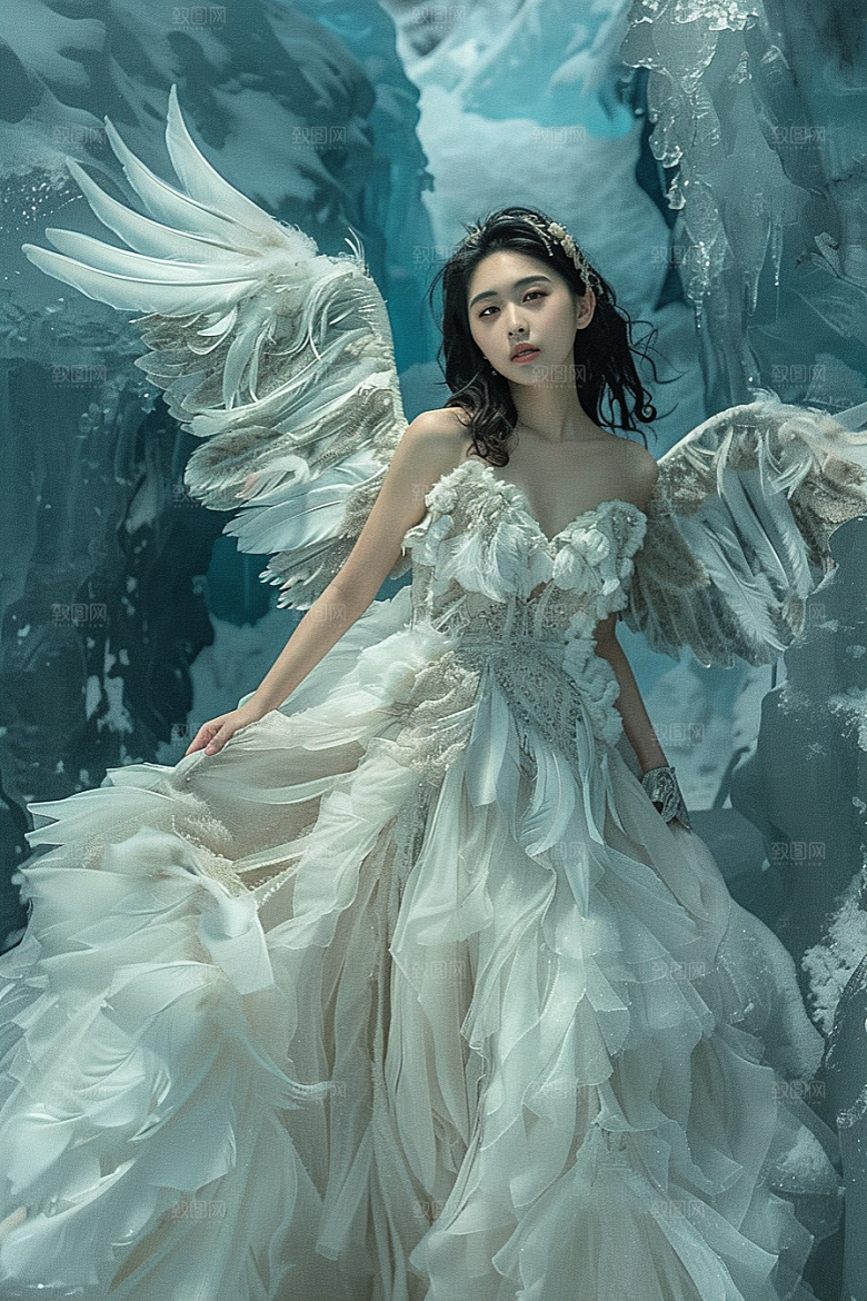 天使女神白色梦幻摄影图