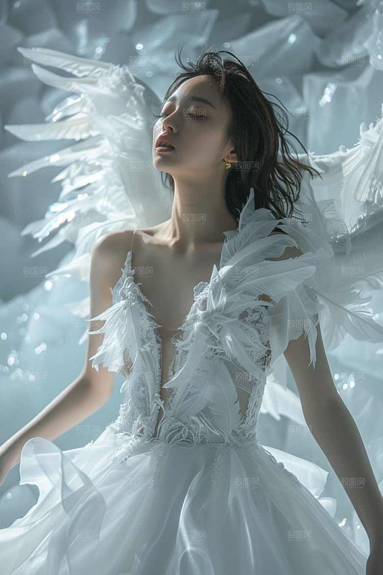 天使女神清新唯美摄影图