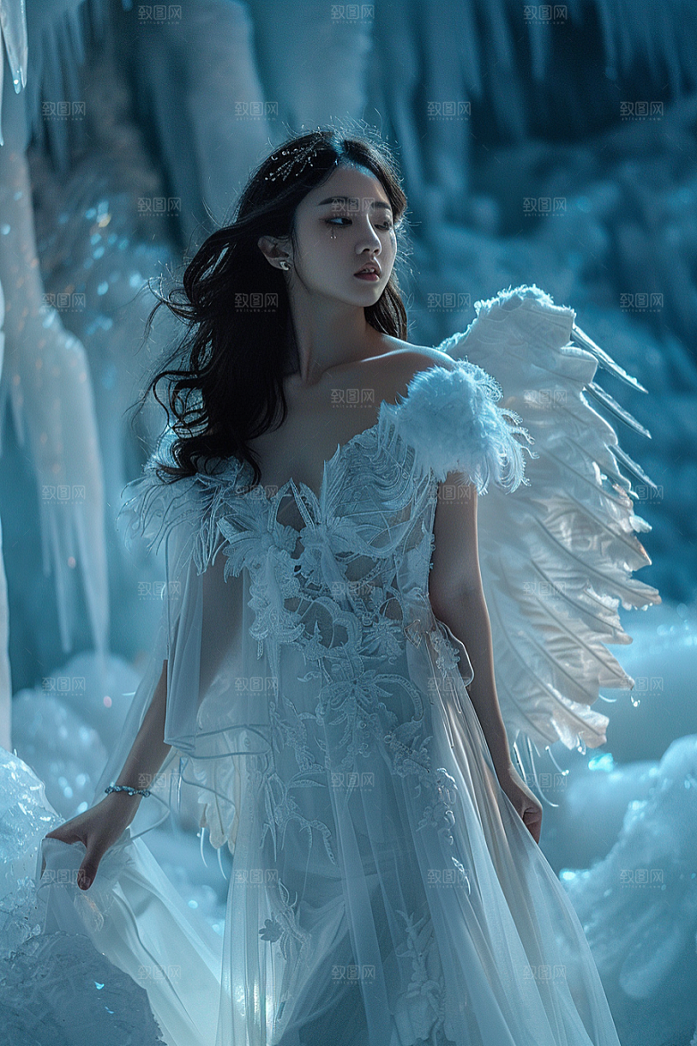 天使女神白色高清摄影图