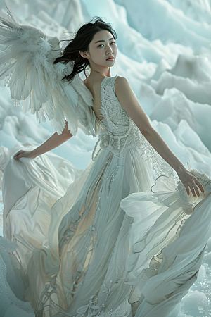 天使女神梦幻肖像摄影图