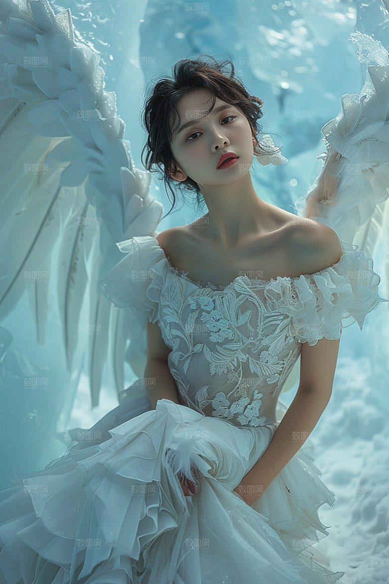 天使女神白色高清摄影图