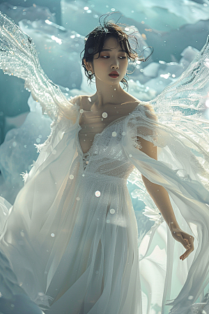 天使女神清新唯美摄影图