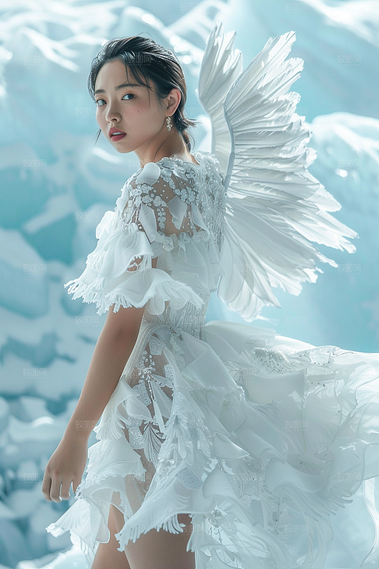 天使女神清新唯美摄影图